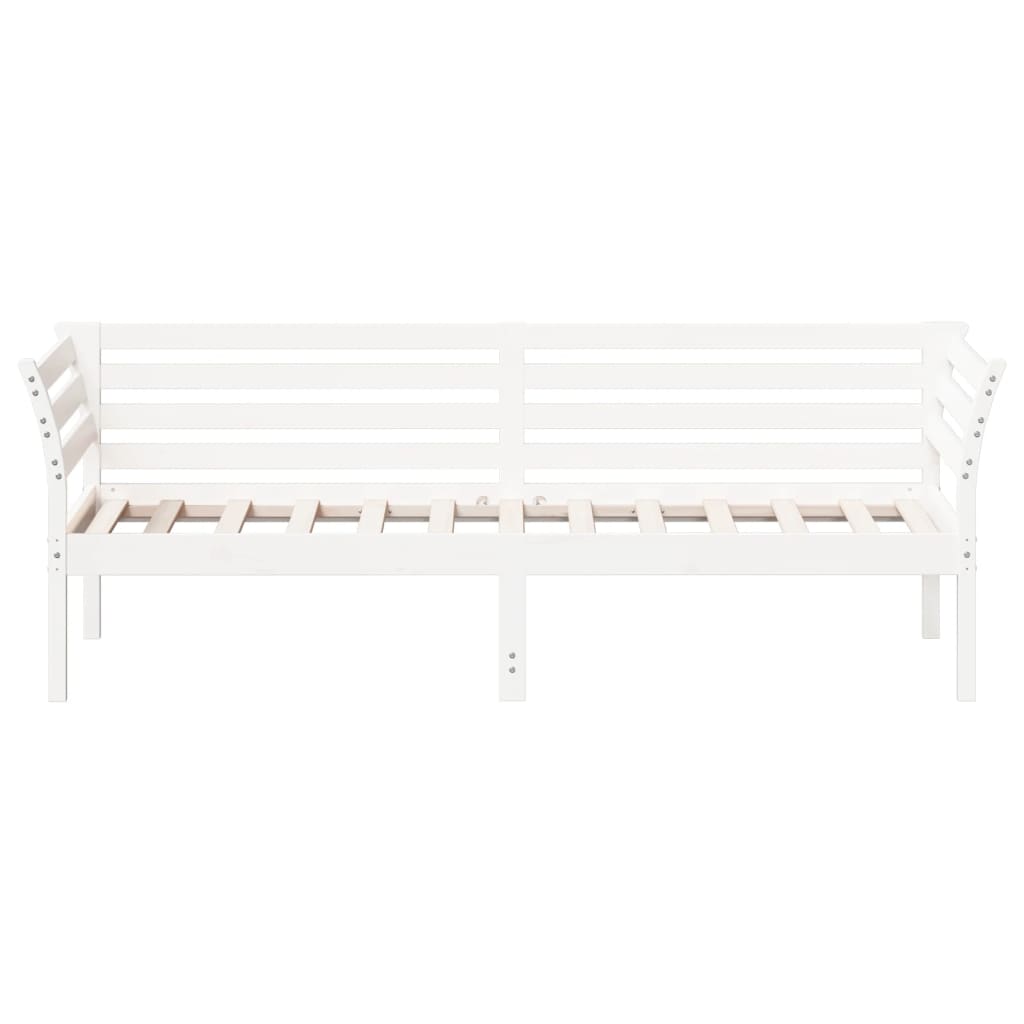 Day Bed without Mattress White 100x200 cm Solid Wood Pine