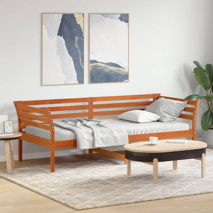Day Bed without Mattress Wax Brown 100x200 cm Solid Wood Pine