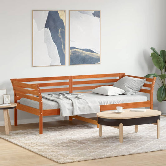 Day Bed without Mattress Wax Brown 100x200 cm Solid Wood Pine