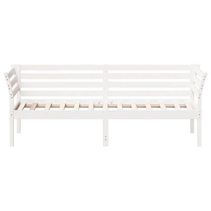 Day Bed without Mattress White 75x190 cm Small Single Solid Wood Pine