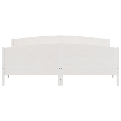 Bed Frame without Mattress White 200x200 cm Solid Wood Pine