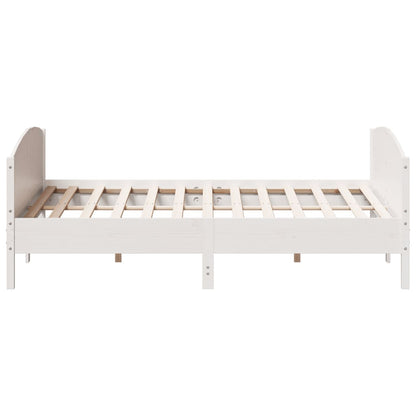 Bed Frame without Mattress White 200x200 cm Solid Wood Pine
