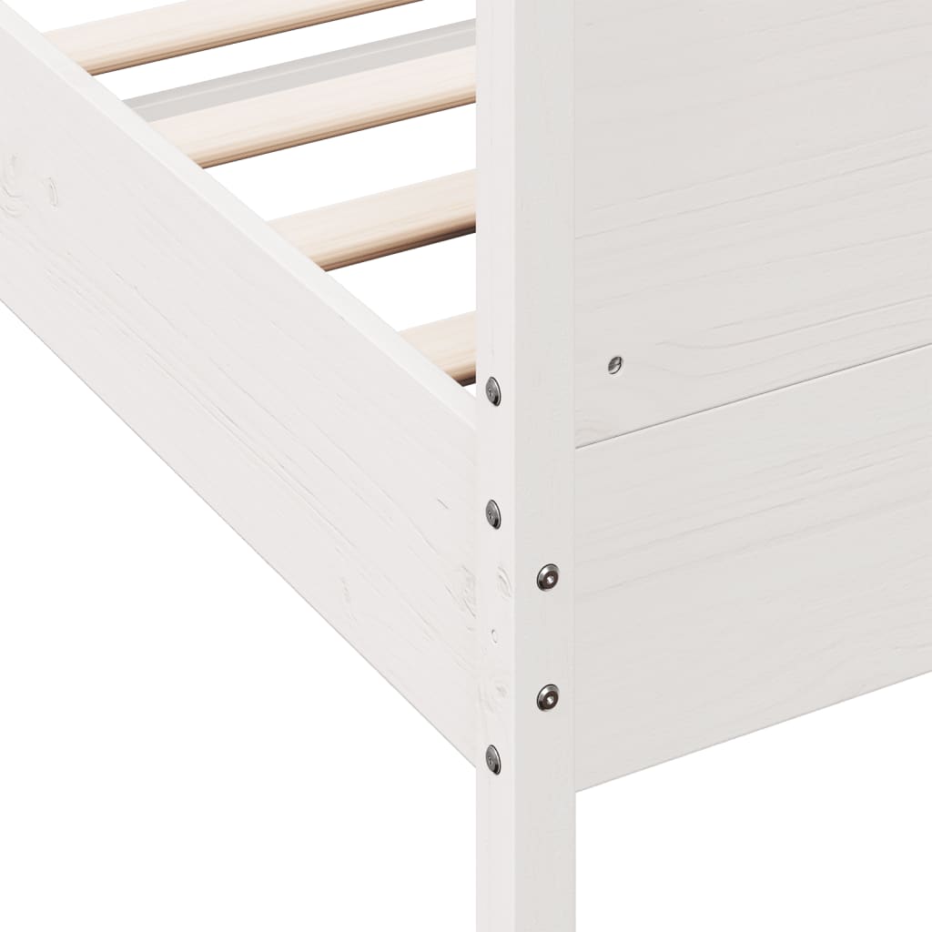 Bed Frame without Mattress White 200x200 cm Solid Wood Pine