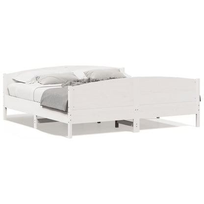 Bed Frame without Mattress White 180x200 cm Super King Solid Wood Pine
