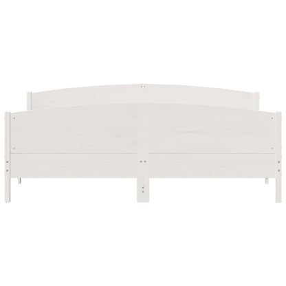Bed Frame without Mattress White 180x200 cm Super King Solid Wood Pine