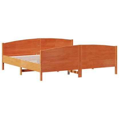 Bed Frame without Mattress Wax Brown 180x200 cm Super King Solid Wood Pine
