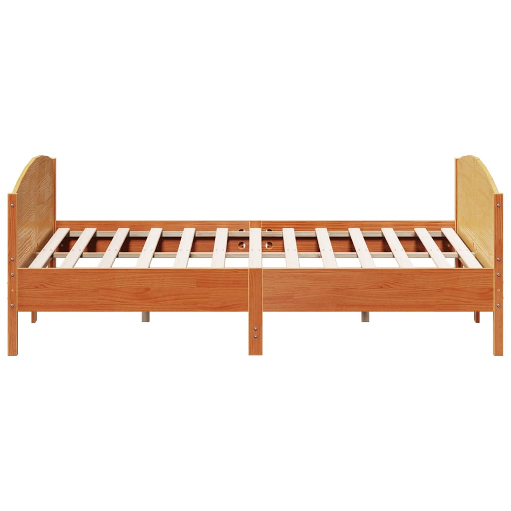 Bed Frame without Mattress Wax Brown 180x200 cm Super King Solid Wood Pine