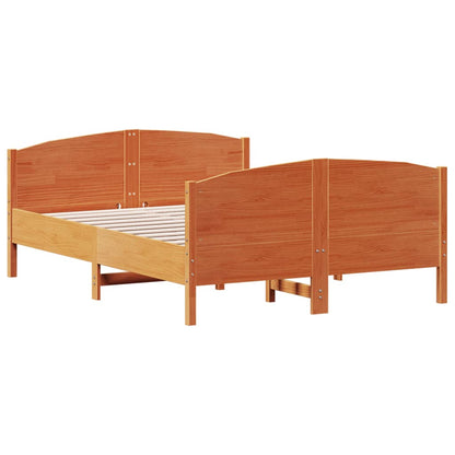 Bed Frame without Mattress Wax Brown 160x200 cm Solid Wood Pine