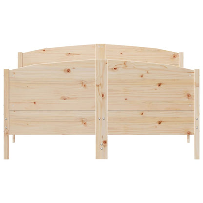 Bed Frame without Mattress 150x200 cm King Size Solid Wood Pine