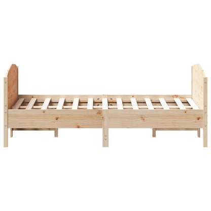 Bed Frame without Mattress 150x200 cm King Size Solid Wood Pine