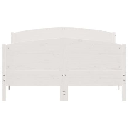 Bed Frame without Mattress White 140x200 cm Solid Wood Pine