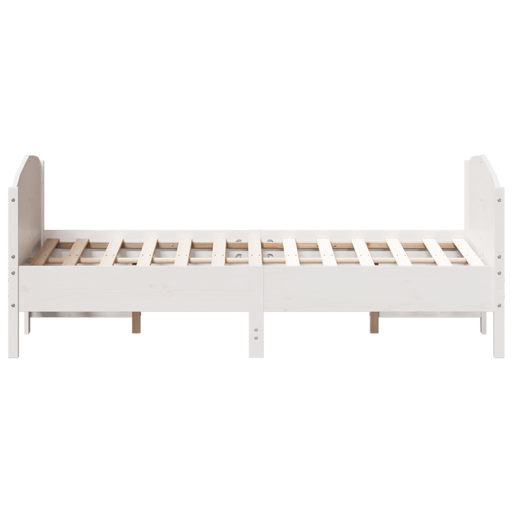 Bed Frame without Mattress White 140x200 cm Solid Wood Pine