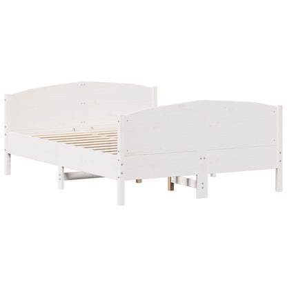 Bed Frame without Mattress White 140x200 cm Solid Wood Pine