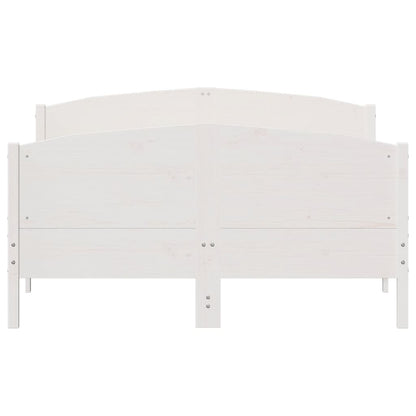 Bed Frame without Mattress White 120x200 cm Solid Wood Pine
