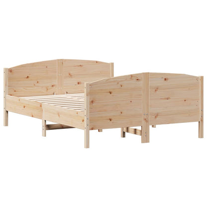 Bed Frame without Mattress 140x190 cm Solid Wood Pine