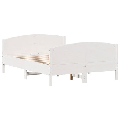 Bed Frame without Mattress White 140x190 cm Solid Wood Pine