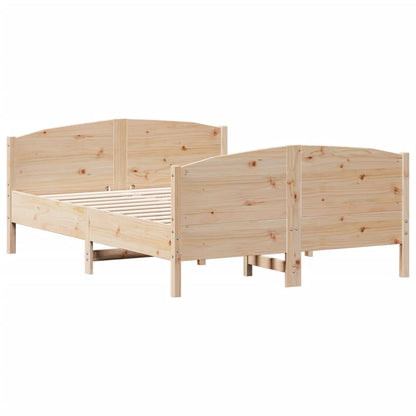 Bed Frame without Mattress 135x190 cm Double Solid Wood Pine