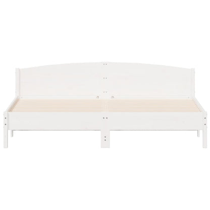 Bed Frame without Mattress White 200x200 cm Solid Wood Pine