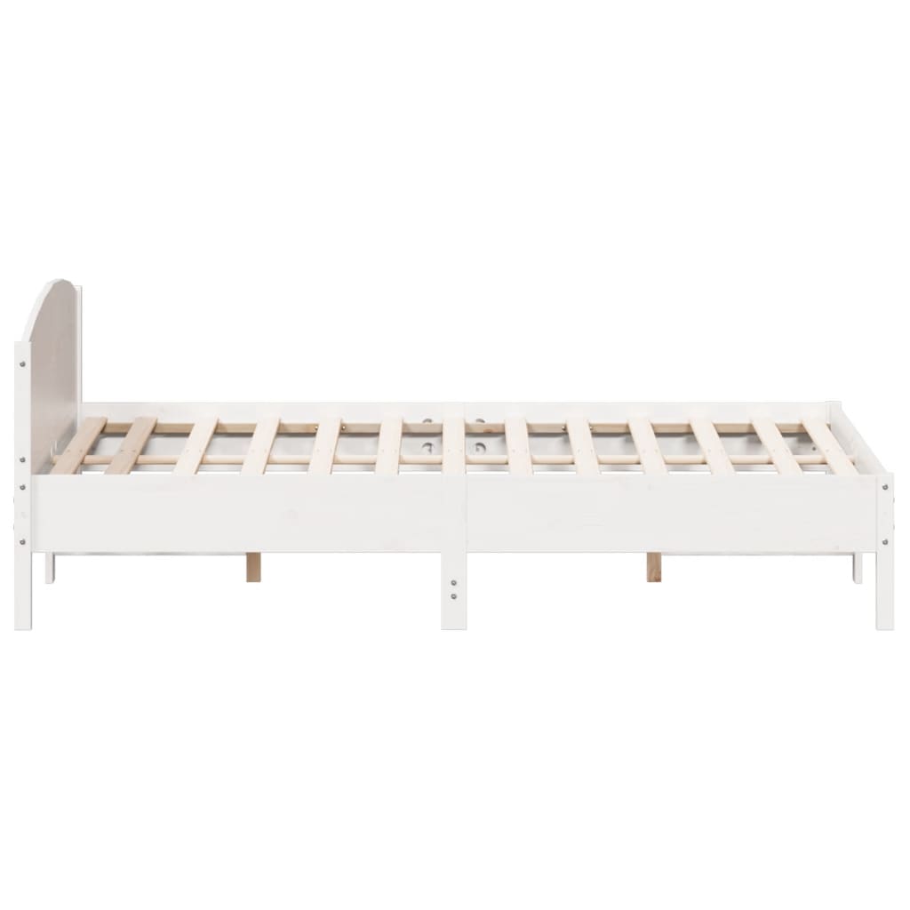Bed Frame without Mattress White 200x200 cm Solid Wood Pine