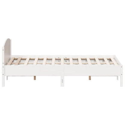 Bed Frame without Mattress White 200x200 cm Solid Wood Pine