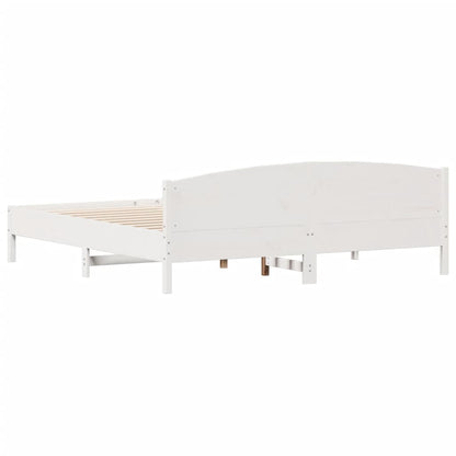 Bed Frame without Mattress White 200x200 cm Solid Wood Pine