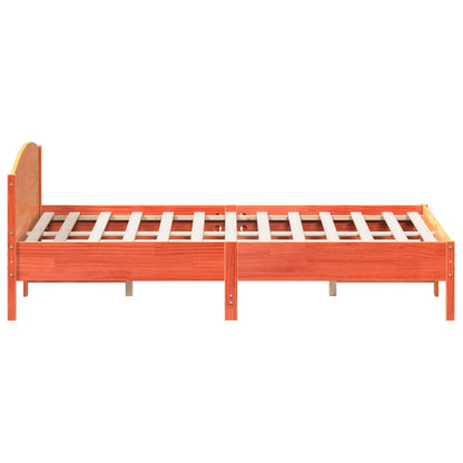 Bed Frame without Mattress Wax Brown 200x200 cm Solid Wood Pine