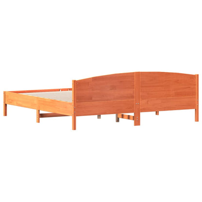 Bed Frame without Mattress Wax Brown 200x200 cm Solid Wood Pine
