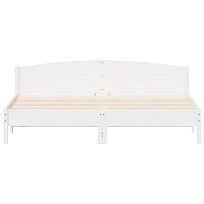 Bed Frame without Mattress White 180x200 cm Super King Solid Wood Pine