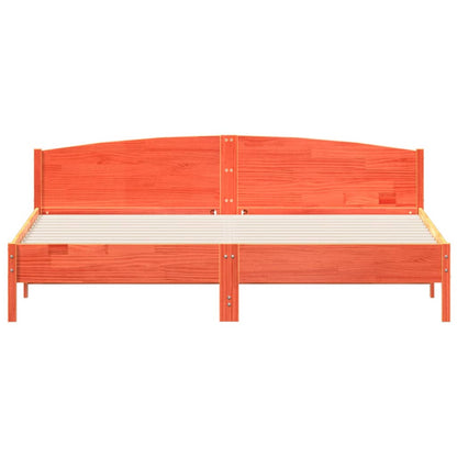 Bed Frame without Mattress Wax Brown 180x200 cm Super King Solid Wood Pine