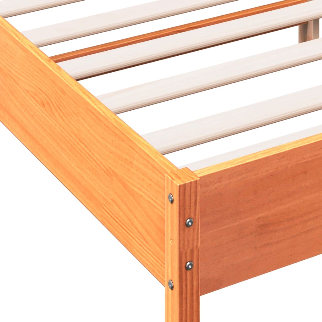 Bed Frame without Mattress Wax Brown 160x200 cm Solid Wood Pine