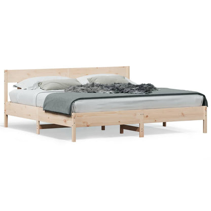 Bed Frame without Mattress 200x200 cm Solid Wood Pine