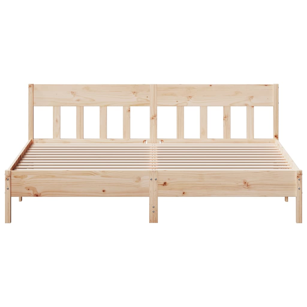 Bed Frame without Mattress 200x200 cm Solid Wood Pine