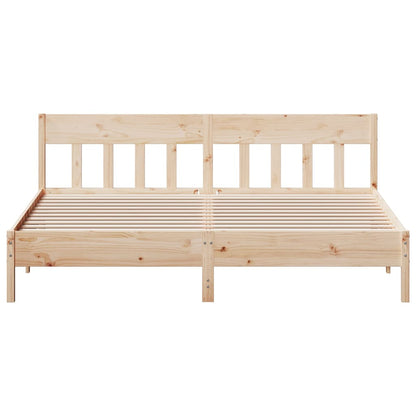Bed Frame without Mattress 200x200 cm Solid Wood Pine