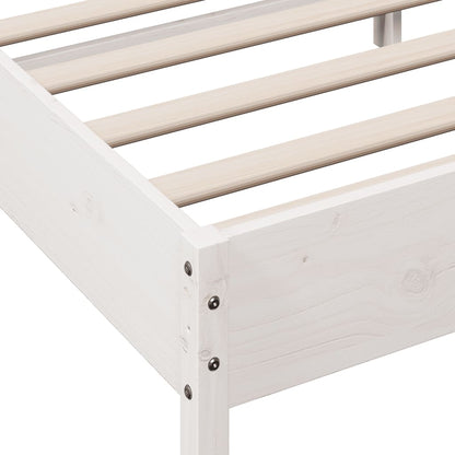 Bed Frame without Mattress White 200x200 cm Solid Wood Pine