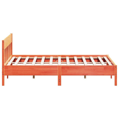 Bed Frame without Mattress Wax Brown 200x200 cm Solid Wood Pine