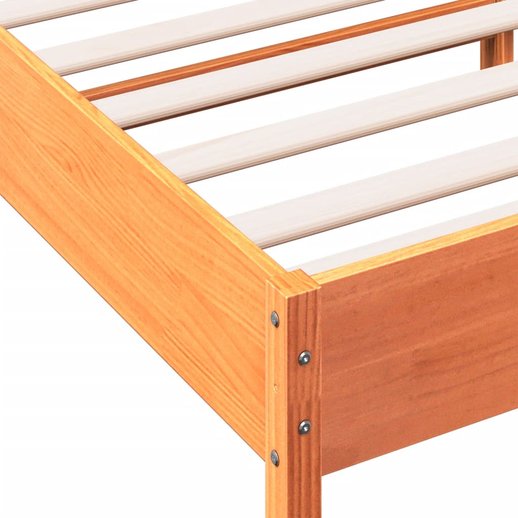 Bed Frame without Mattress Wax Brown 200x200 cm Solid Wood Pine
