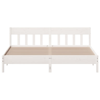 Bed Frame without Mattress White 180x200 cm Super King Solid Wood Pine