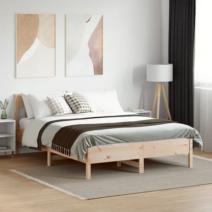 Bed Frame without Mattress 160x200 cm Solid Wood Pine