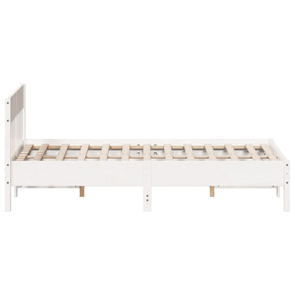 Bed Frame without Mattress White 160x200 cm Solid Wood Pine