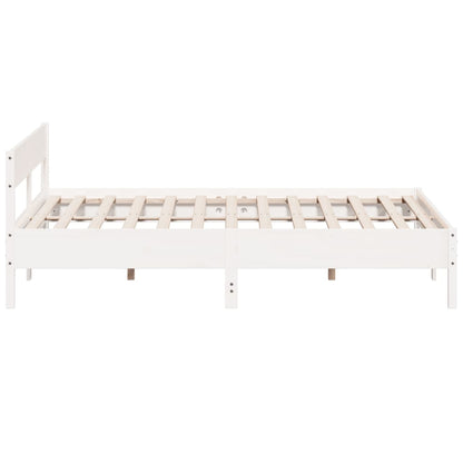Bed Frame without Mattress White 180x200 cm Super King Solid Wood Pine
