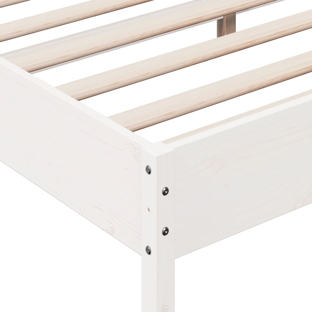 Bed Frame without Mattress White 180x200 cm Super King Solid Wood Pine