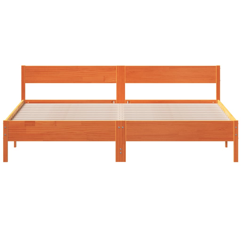 Bed Frame without Mattress Wax Brown 180x200 cm Super King Solid Wood Pine