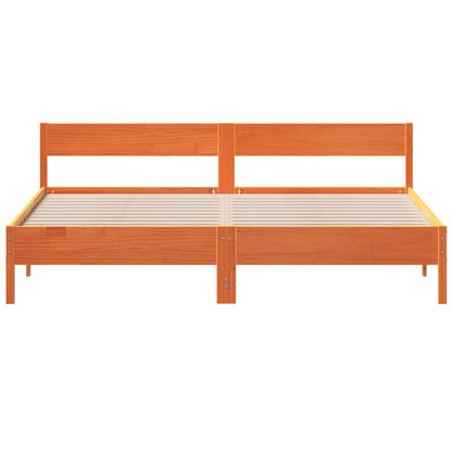 Bed Frame without Mattress Wax Brown 180x200 cm Super King Solid Wood Pine