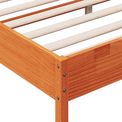 Bed Frame without Mattress Wax Brown 180x200 cm Super King Solid Wood Pine
