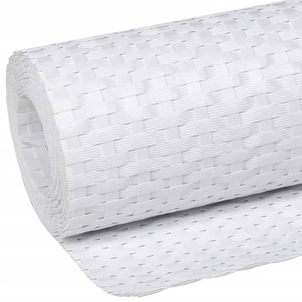 Balcony Screen White 300x80 cm Poly Rattan