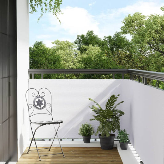 Balcony Screen White 1000x80 cm Poly Rattan