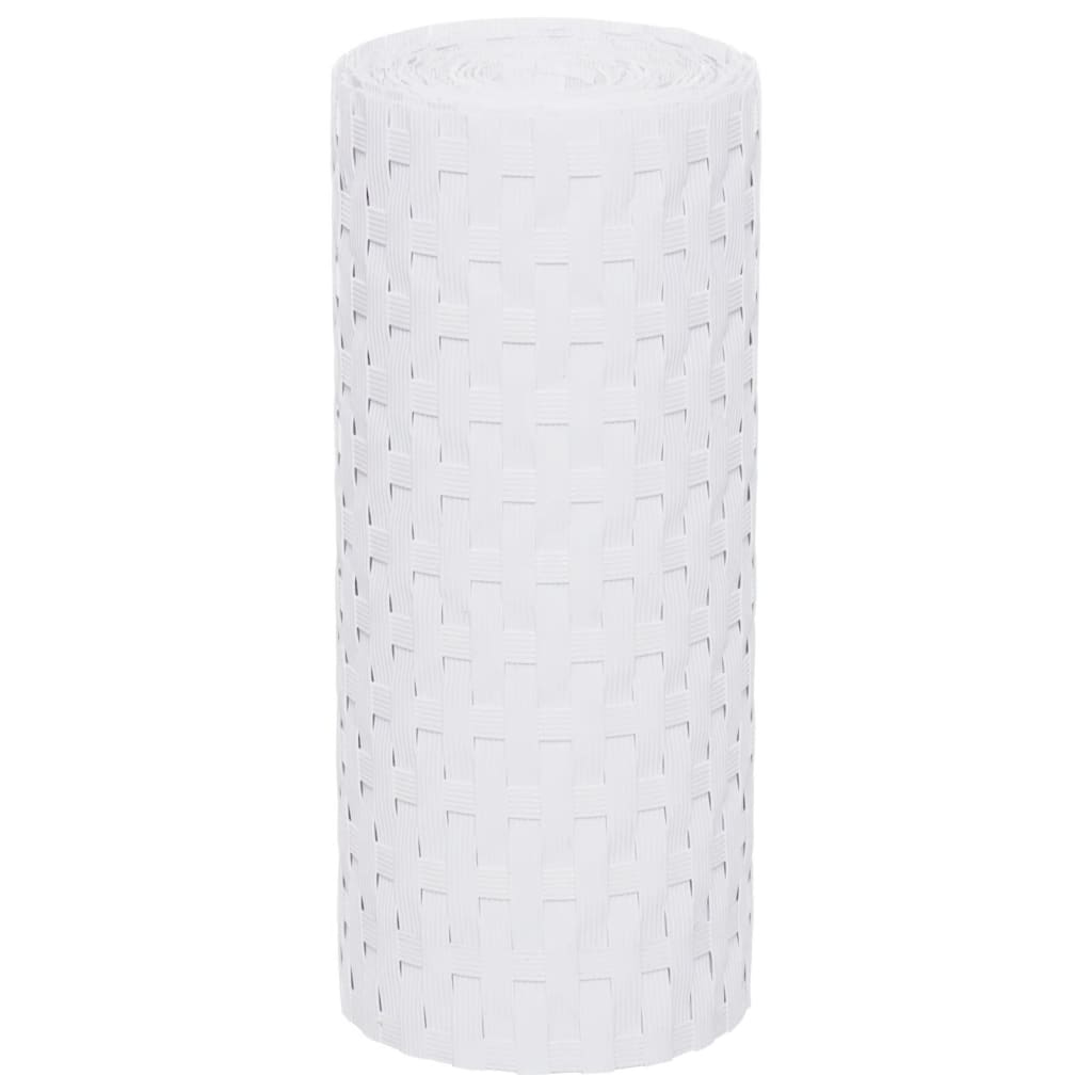 Balcony Screens 5 pcs White 255x19 cm Poly Rattan