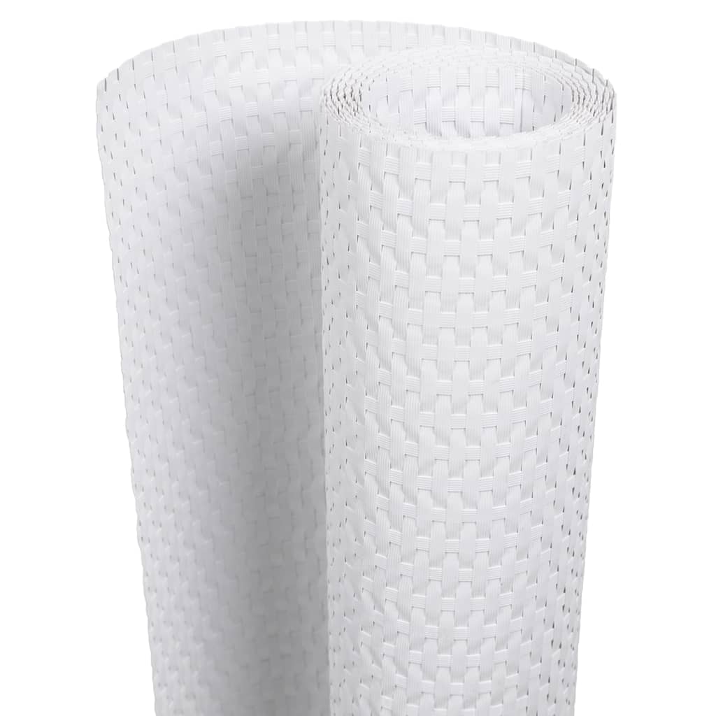 Balcony Screens 10 pcs White 255x19 cm Poly Rattan