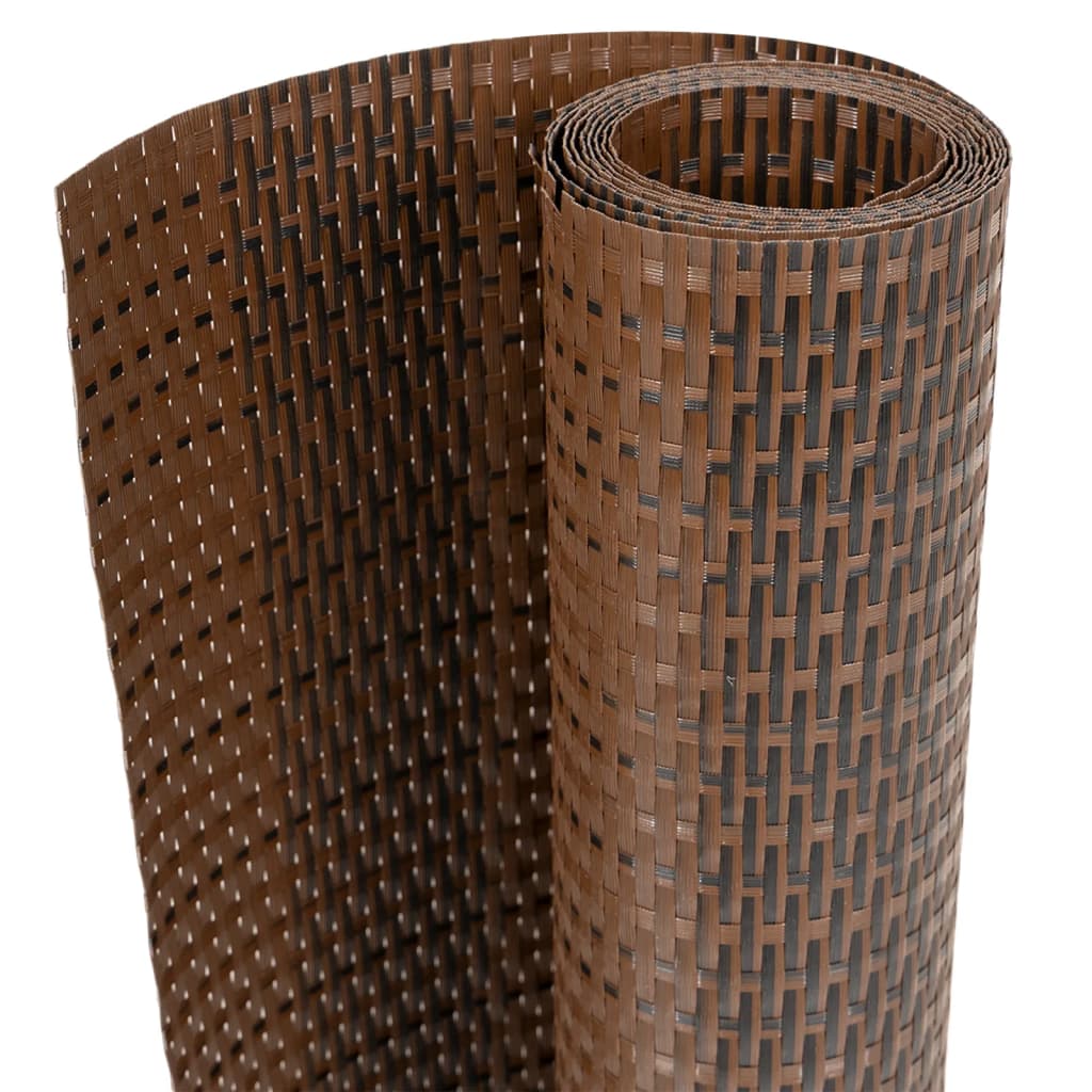 Balcony Screens 5 pcs Brown and Black 255x19 cm Poly Rattan