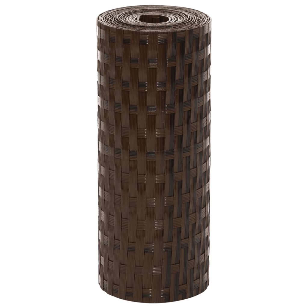 Balcony Screens 5 pcs Brown and Black 255x19 cm Poly Rattan